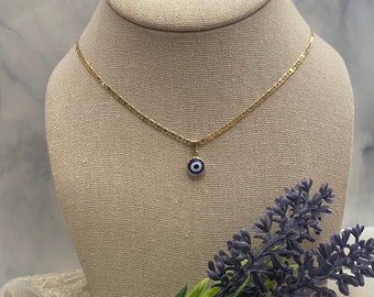 evil eye necklace/ 18k gold filled evil eye necklace