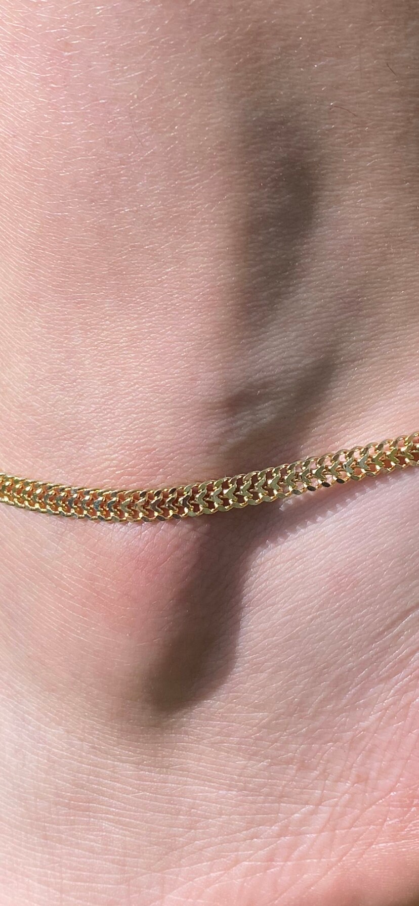 18k gold filled herringbone anklet/ gold anklet Etsy