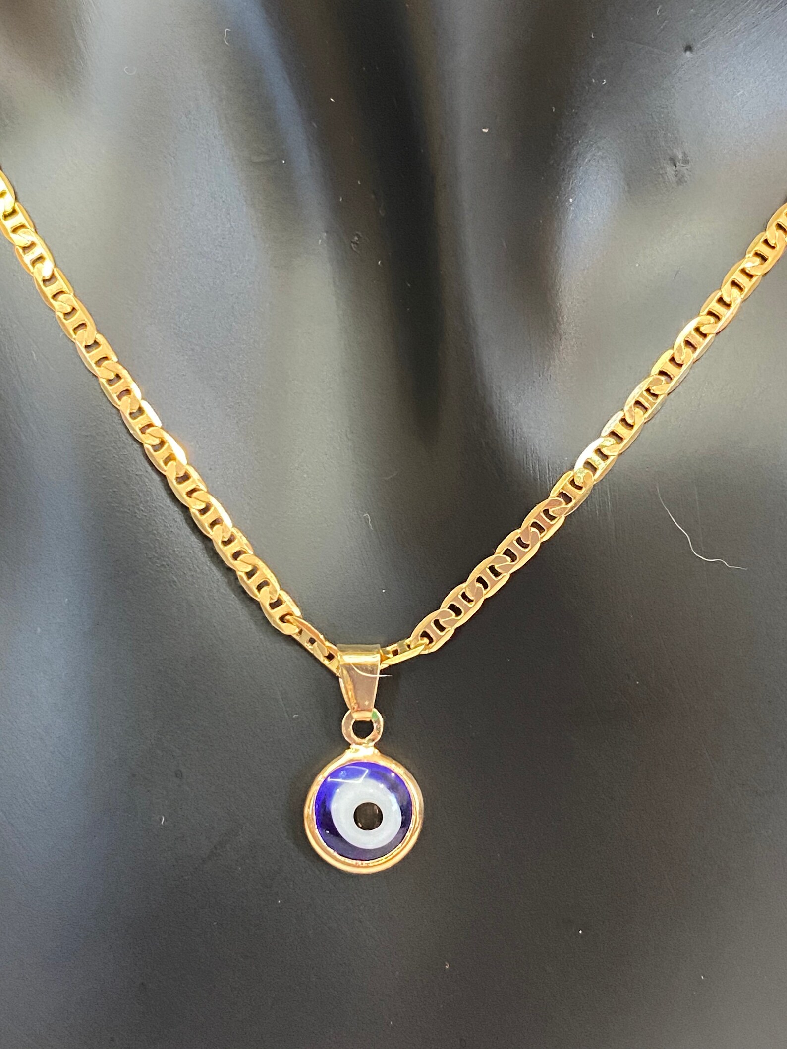Evil eye necklace/ 18k gold filled evil eye necklace Etsy