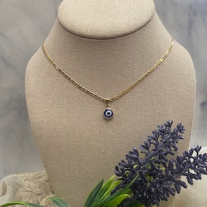 Evil eye necklace/ 18k gold filled evil eye necklace