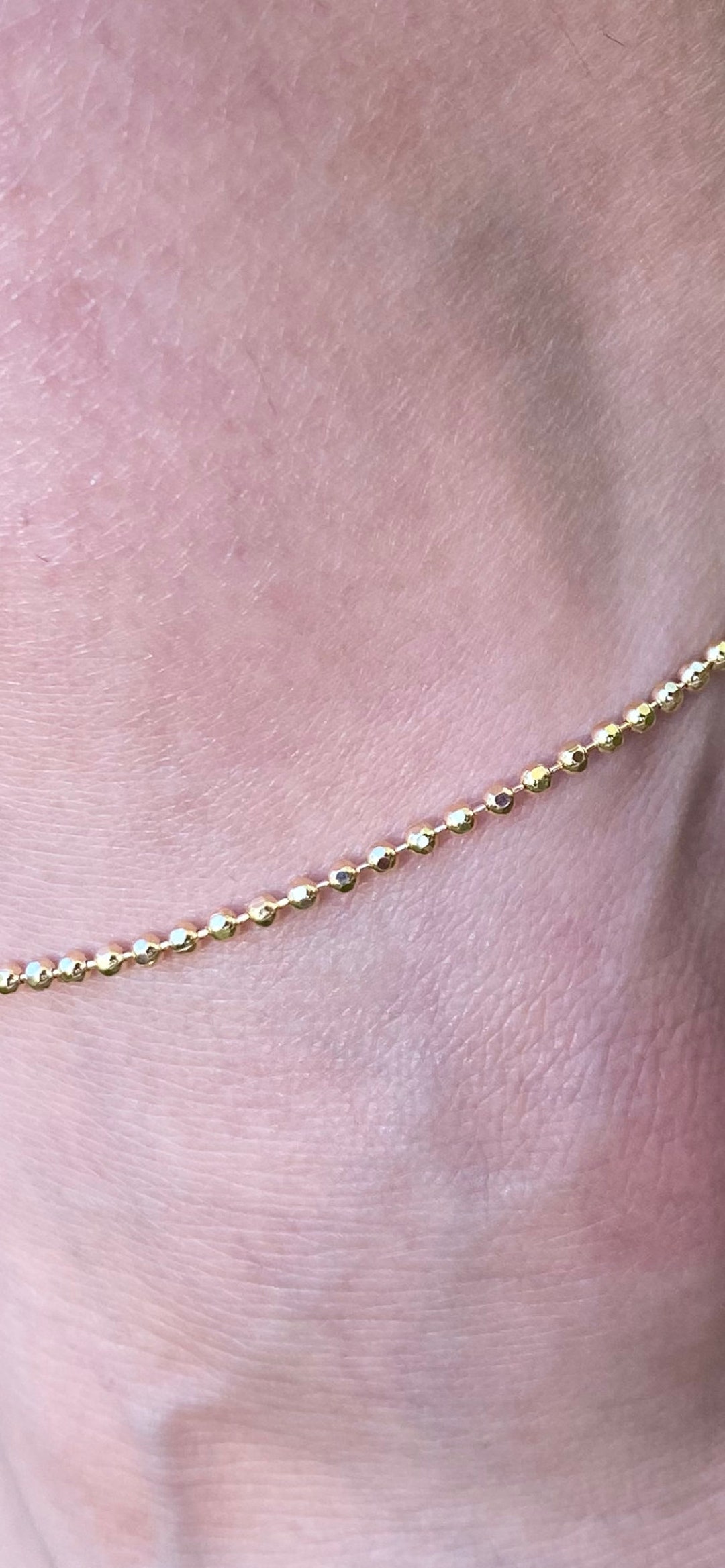 Gold Filled Ball Chain Anklet. Etsy Denmark