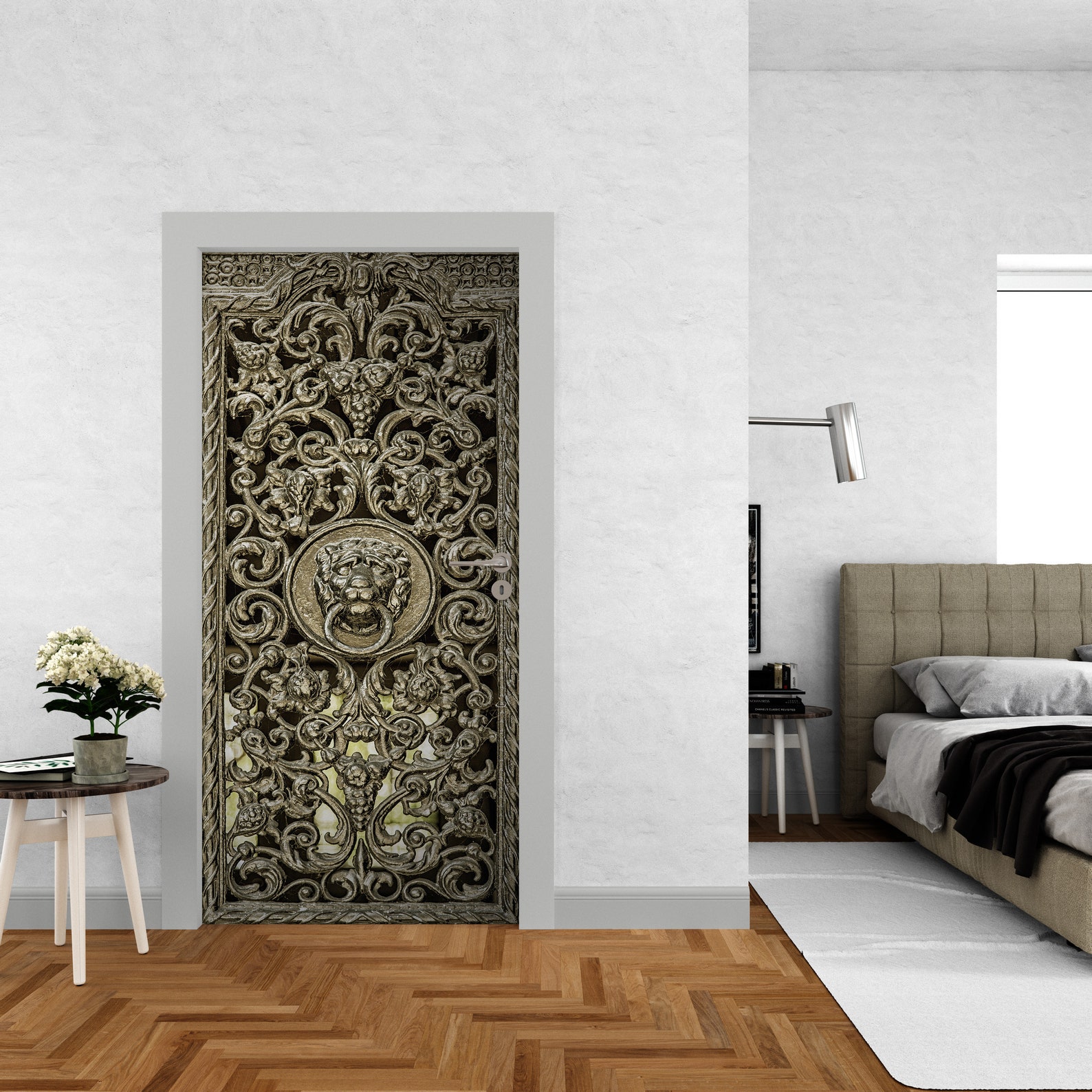 LION HEAD Metal Door Decal Peel & Stick Vinyl Ultra High Etsy