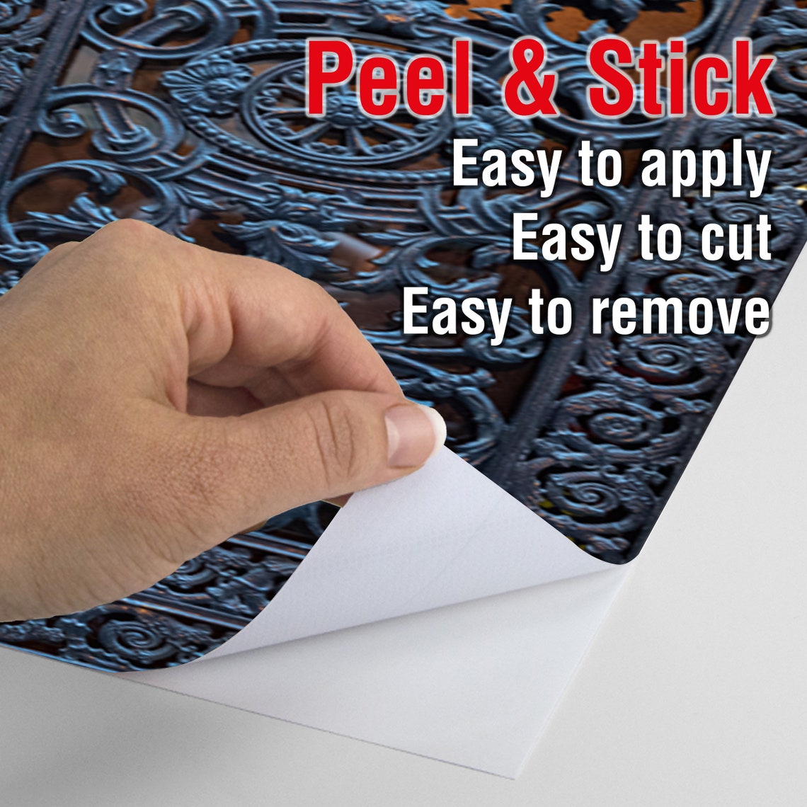 Blue RUSTIC Metal Door Decal Peel & Stick Vinyl Ultra High Etsy