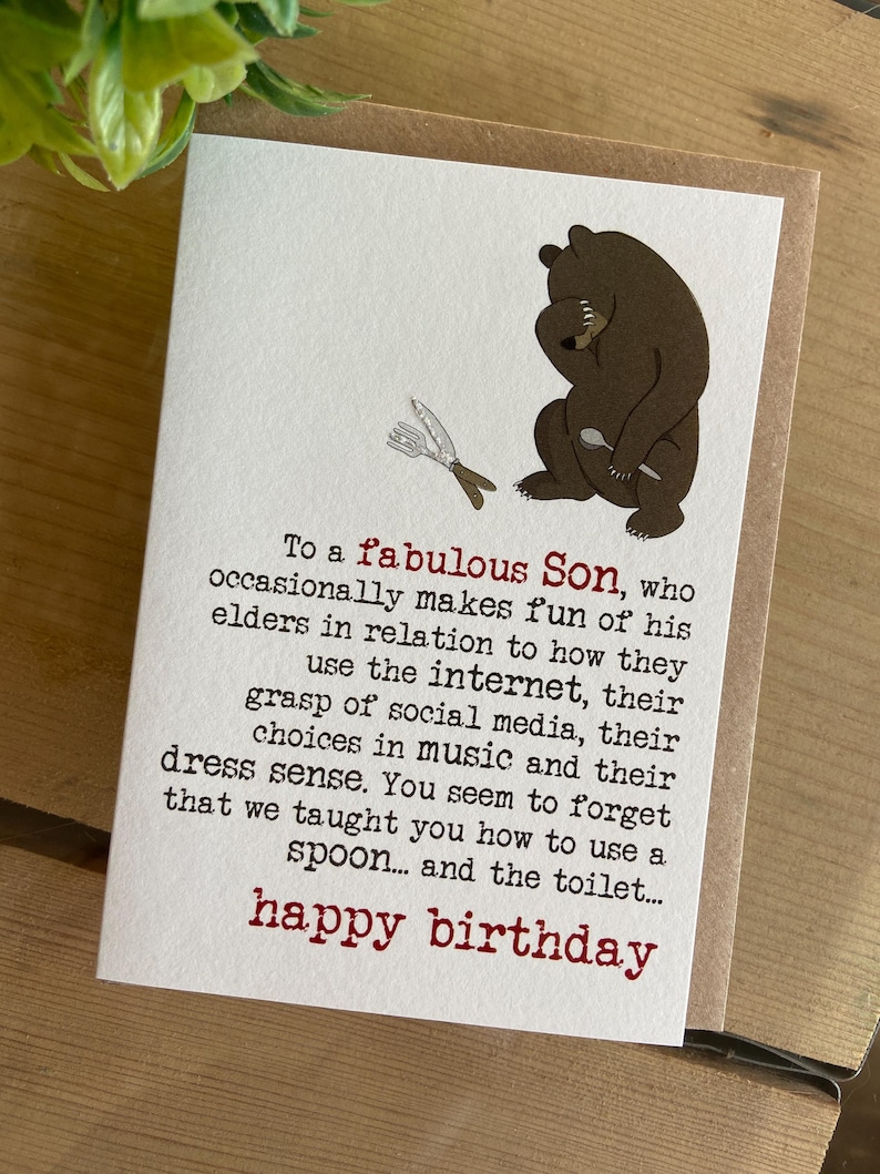 Funny Birthday Card for Son - Son Birthday Card - Happy Birthday Son ...