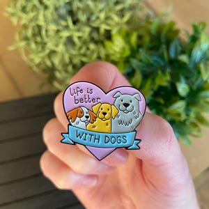 Dogs Pin Badge (PB10) Dog Lover pin badge - Dog Lover Lapel Pin - Cute dog brooch - Dog badge - Dog Mum - Dog Dad - Dog parent gift