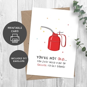 Cartão de aniversário engraçado "Você não é velho" - Cartão para download - Download digital - Cartão para impressão - Download instantâneo - Cartão de aniversário para impressão