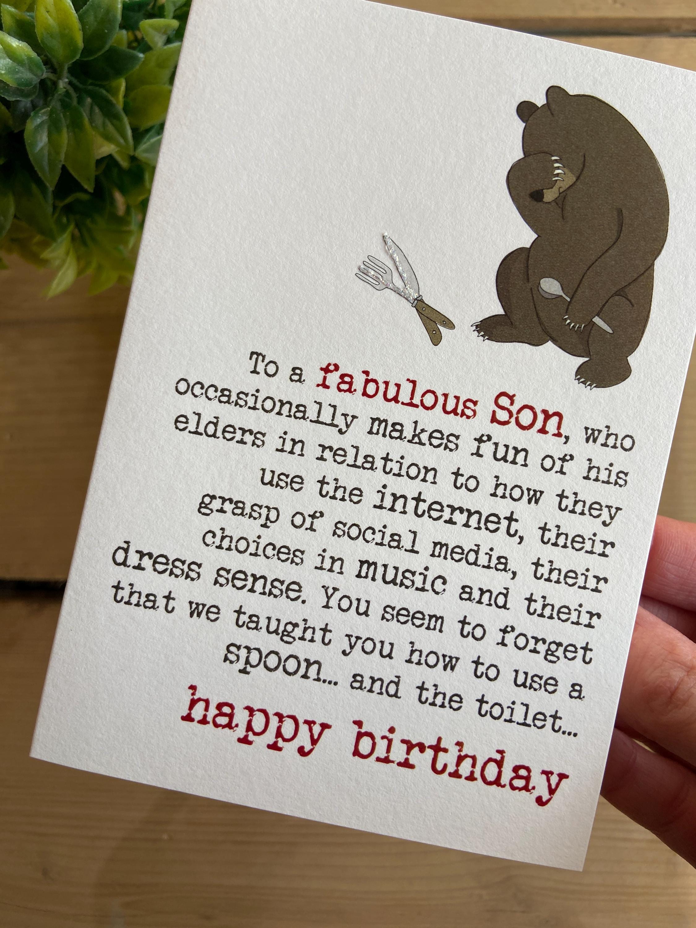 Funny Birthday Card for Son - Son Birthday Card - Happy Birthday Son ...