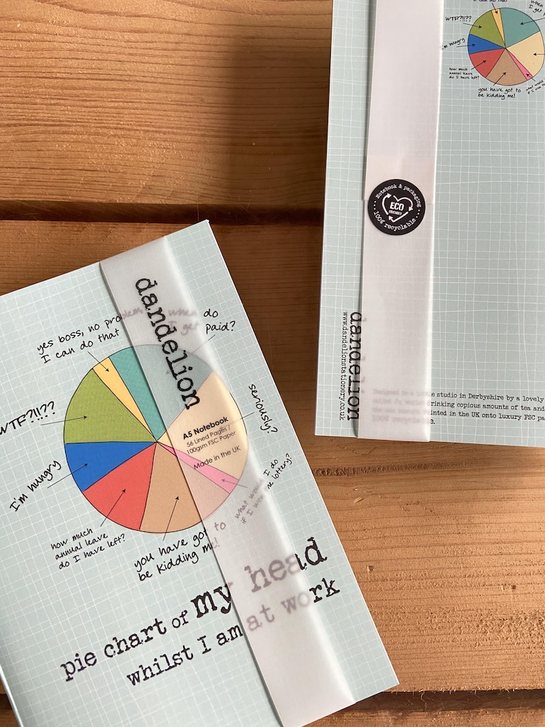 Cuaderno de diagramas circulares (A54910) Cuaderno A5 rayado - Cuaderno de trabajo divertido - Regalo divertido para el trabajo - Cuaderno de oficina - Humor laboral - Pensamientos divertidos sobre el trabajo imagen 3