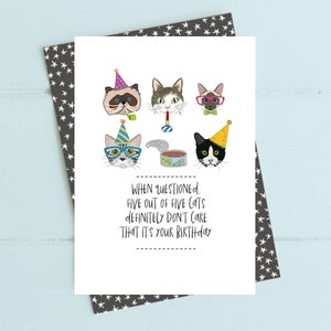 Cat Birthday Card (FL513) - Funny, Humorous Birthday Card - Cat Lover Card