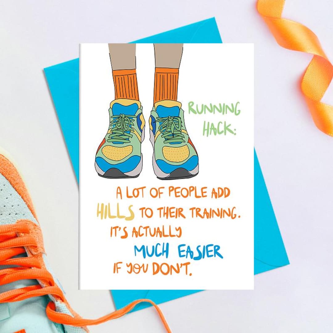 Funny Running Card MS3702 Hill Climbs Hack Birthday Card For Runner funny-running-card-ms3702-hill-climbs-hack-birthday-card-for-runner