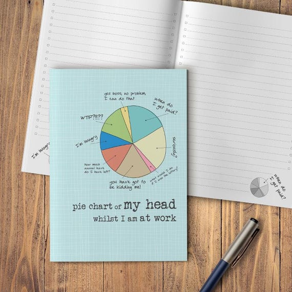 Pie Chart Notebook (A54910) A5 lined notebook - Funny Work Notebook - Funny Work Gift - Office Notebook - Work Humour - Funny Work Thoughts