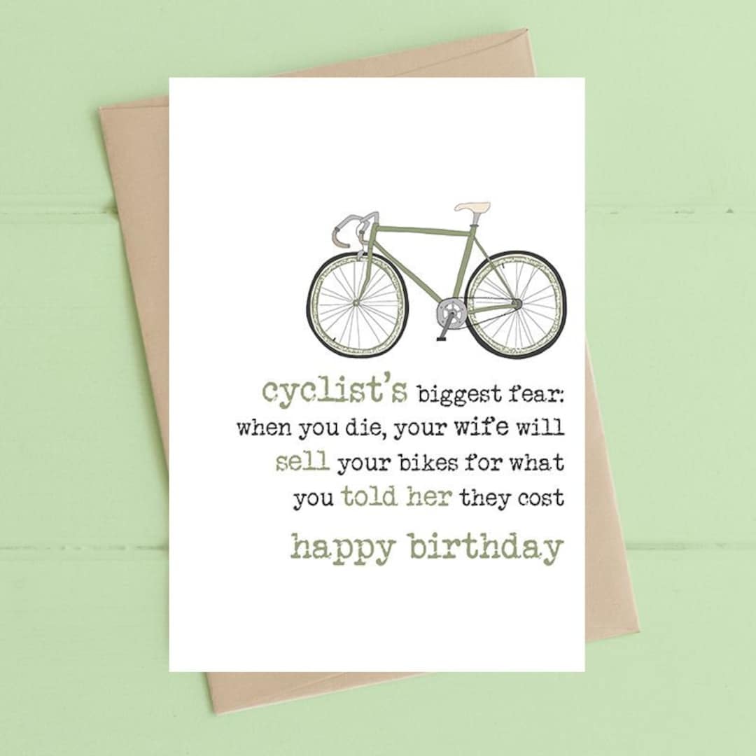 Cycling Birthday Card WW415 Cycling Card Bike Cycling Cyclist Bicycle
