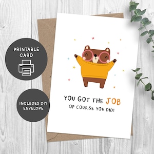 New Job Card - New Start - Promotion card -  Downloadable card - Digital Download - Printable Card - Instant Download - Print at home card
