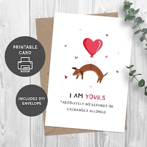 Ich bin deine Karte - Lustige Jubiläumskarte - Digital Download - Druckbare Karte - Sofortiger Download - Print at home Karte