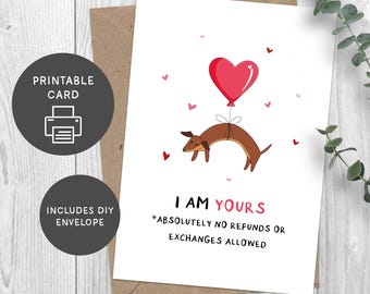 Tarjeta de aniversario divertida - Tarjeta de aniversario descargable - Tarjeta de aniversario imprimible - Descarga instantánea - Tarjeta de San Valentín imprimible