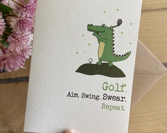 Tarjeta de cumpleaños divertida de golf (ww1020) Tarjeta para amantes del golf - Tarjeta de cumpleaños con temática de golf - Tarjeta de golf - Tarjeta de golf sarcástica - Entusiasta del golf
