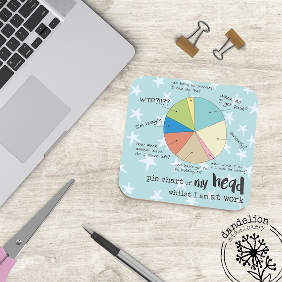 Work Coaster (COA119) Funny Work Gift - Work Present - Friend Gift - Pie chart gift - Work Pie Chart - Gift for colleague - Work Gift