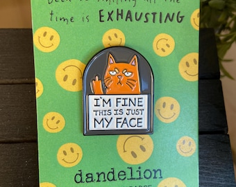 Cat Pin Badge (PB13) Sarcastic Gift - Funny Pin Badge - Resting Bitch Face - Swearing Gift - Swearing Badge - Funny Badge
