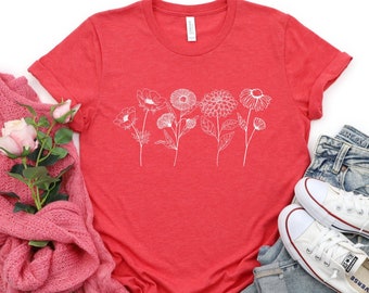 Wildflower shirt, Flower shirt, Plant shirt, Plant mom shirt, Plant lover shirt, Gift for mom, Gifts for women, Nature lover gift, Boho