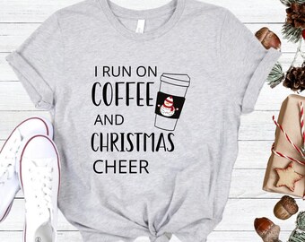 Coffee and Christmas Cheer Shirt, Holiday Tee
