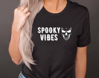 Spooky Vibes Skull Halloween Shirt