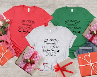 Personalized Family Name Christmas Shirt, Matching Holiday Tee