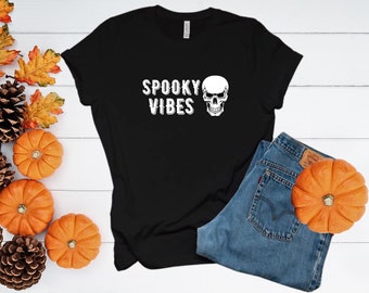 Spooky Vibes Skull Halloween Shirt