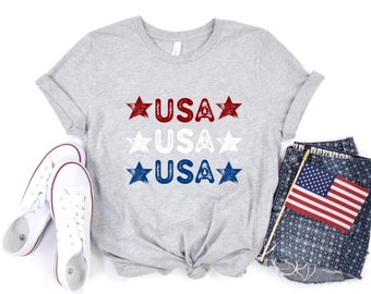 USA Stars and Stripes 4th of July Shirt