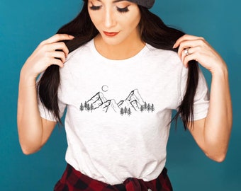 Mountainscape shirt, mountain landscape, mountain moon night, hiking shirt, mountains shirt, camping shirt, nature shirt, nature is calling