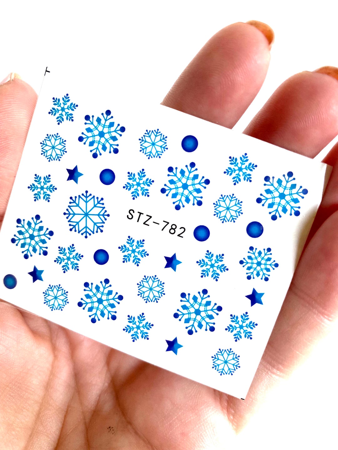 Snowflake Nail Art Stickers, Decals, Transfers, Wraps -blue Snowflakes