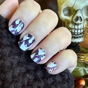 Ghost Central Halloween Design, ManiCURE  Real Nail Polish Strips, Dry Nail Polish, Nail Wraps, Stickers, Long Lasting, Non Toxic- I Formula