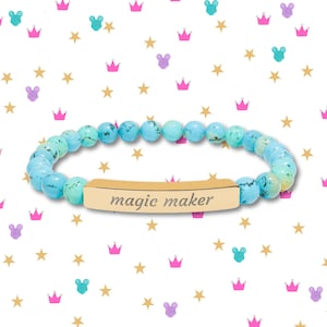 Magic Maker Stretch-Armband | Edelsteinperlen | Gold Bar Schmuck