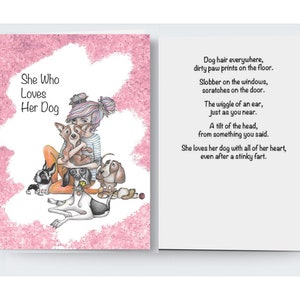 She Who Loves Her Dog... Greeting card