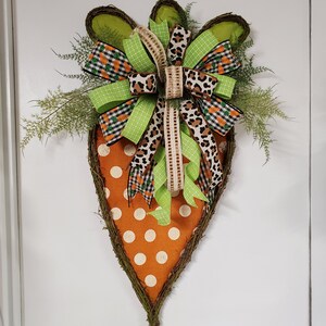 Easter Carrot Wreath, Easter Carrot Door Hanger