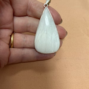 Sterling Silver Scolecite Teardrop Pendant