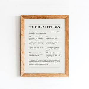 THE BEATITUDES • Scripture Digital Print • Christian Quote • Matthew 5 • Jesus Blessing