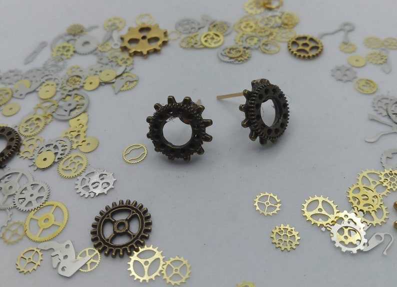 Accessory Forum Novelties Steampunk Gear Stud Earrings Accessory Forum Novelties Steampunk Gear Stud Earrings