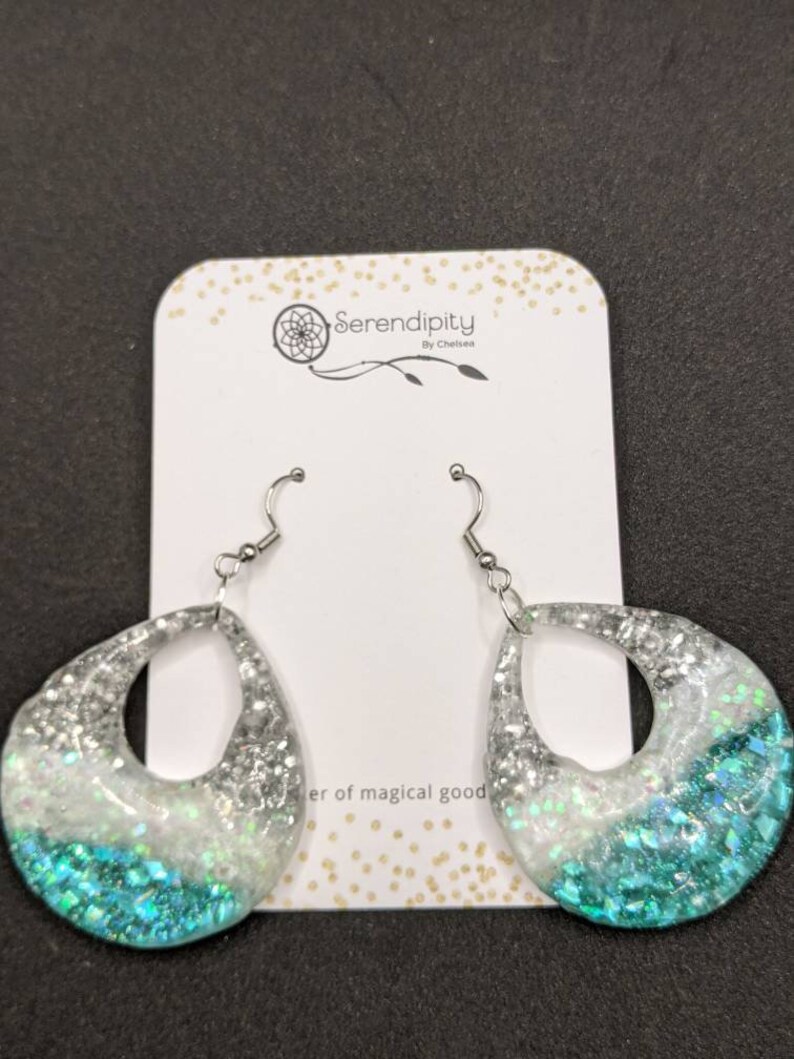 Handmade glittery earrings