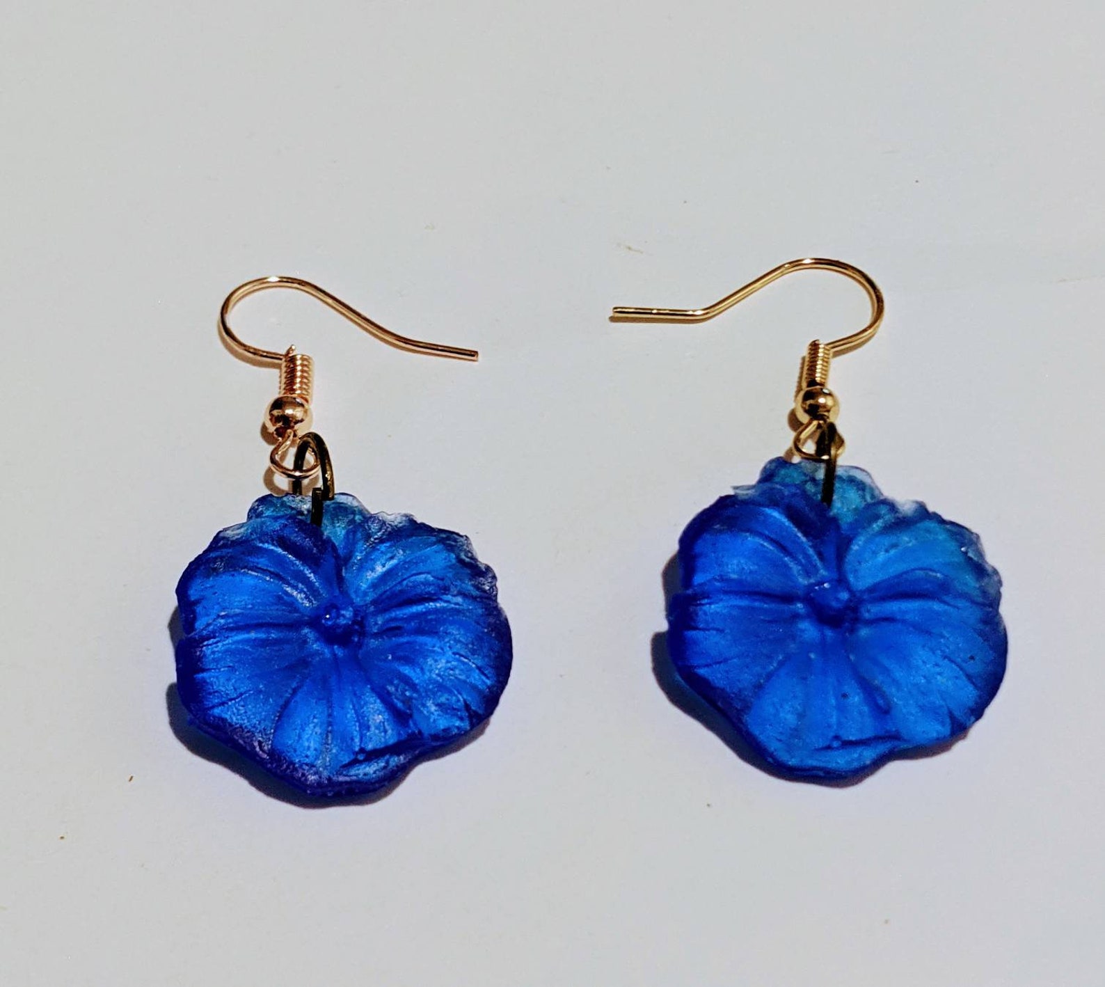 Handmade Blue flower earrings Etsy