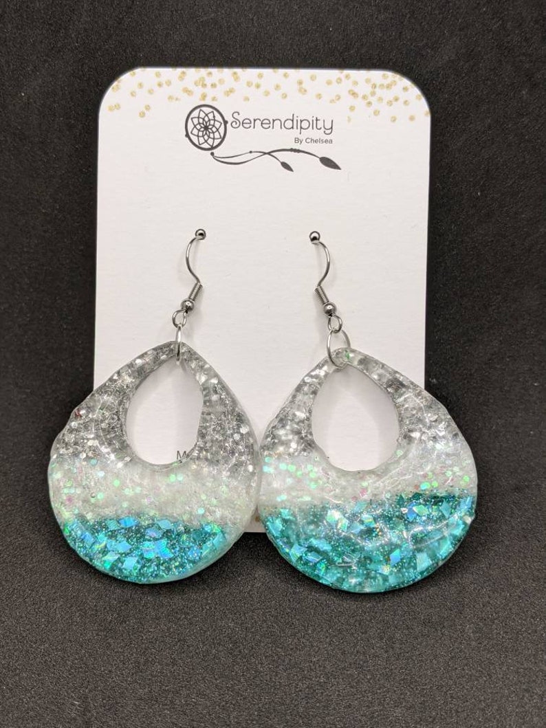 Handmade glittery earrings