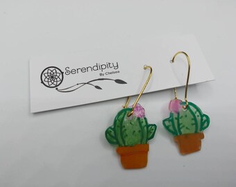Handmade cactus earrings
