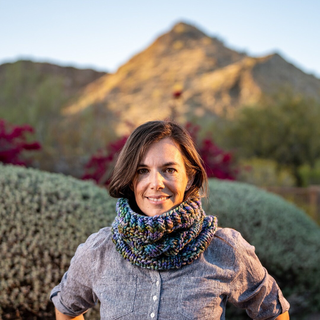 Premium Merino Wool Chunky Knit Cowl Soft Hand Knit Blue - Etsy