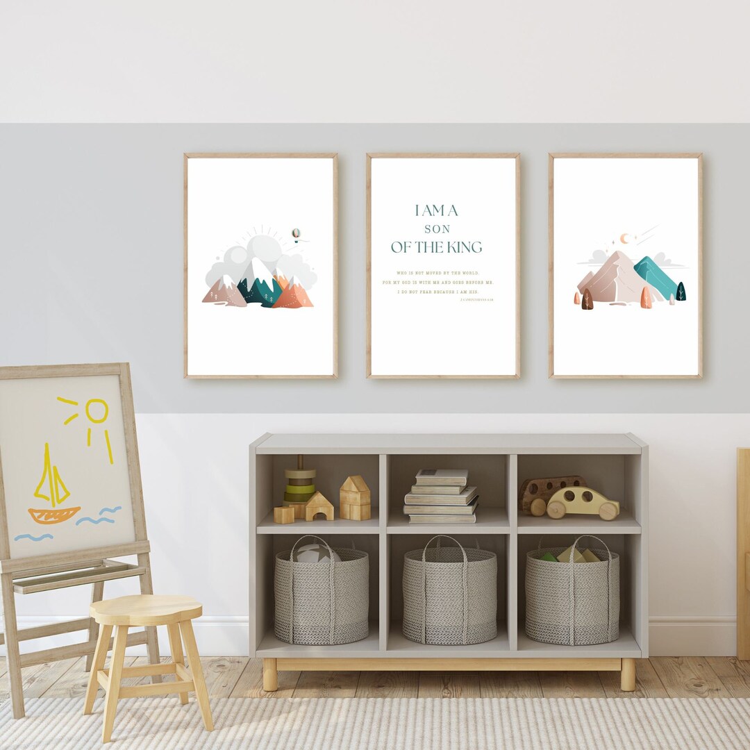 Set of 3 Printable Nursery Scripture, Nursery Print, Kids Bible Wall