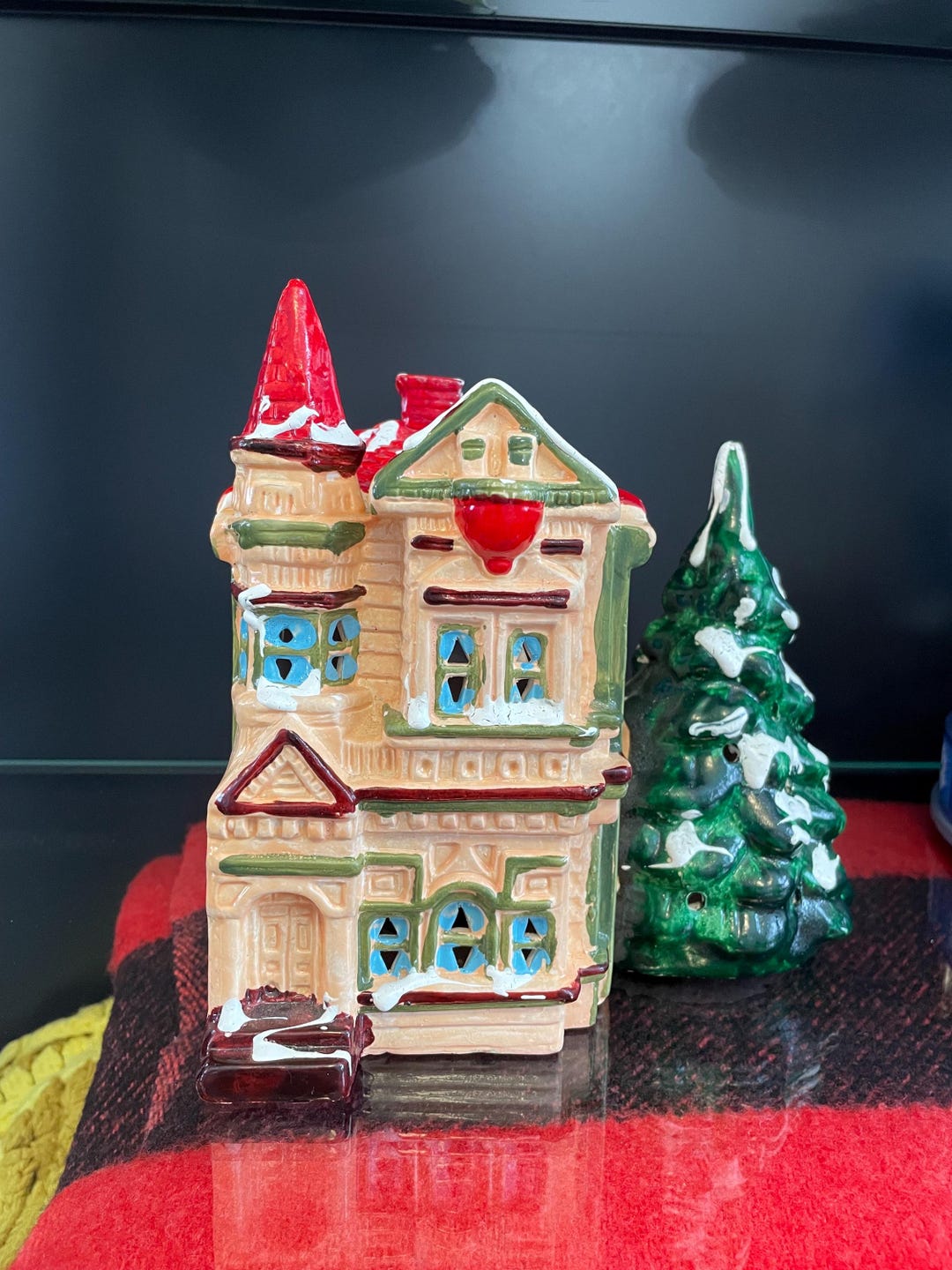 Mann Christmas Village Nob House Lighted Tree Ceramic 7.5” - Etsy