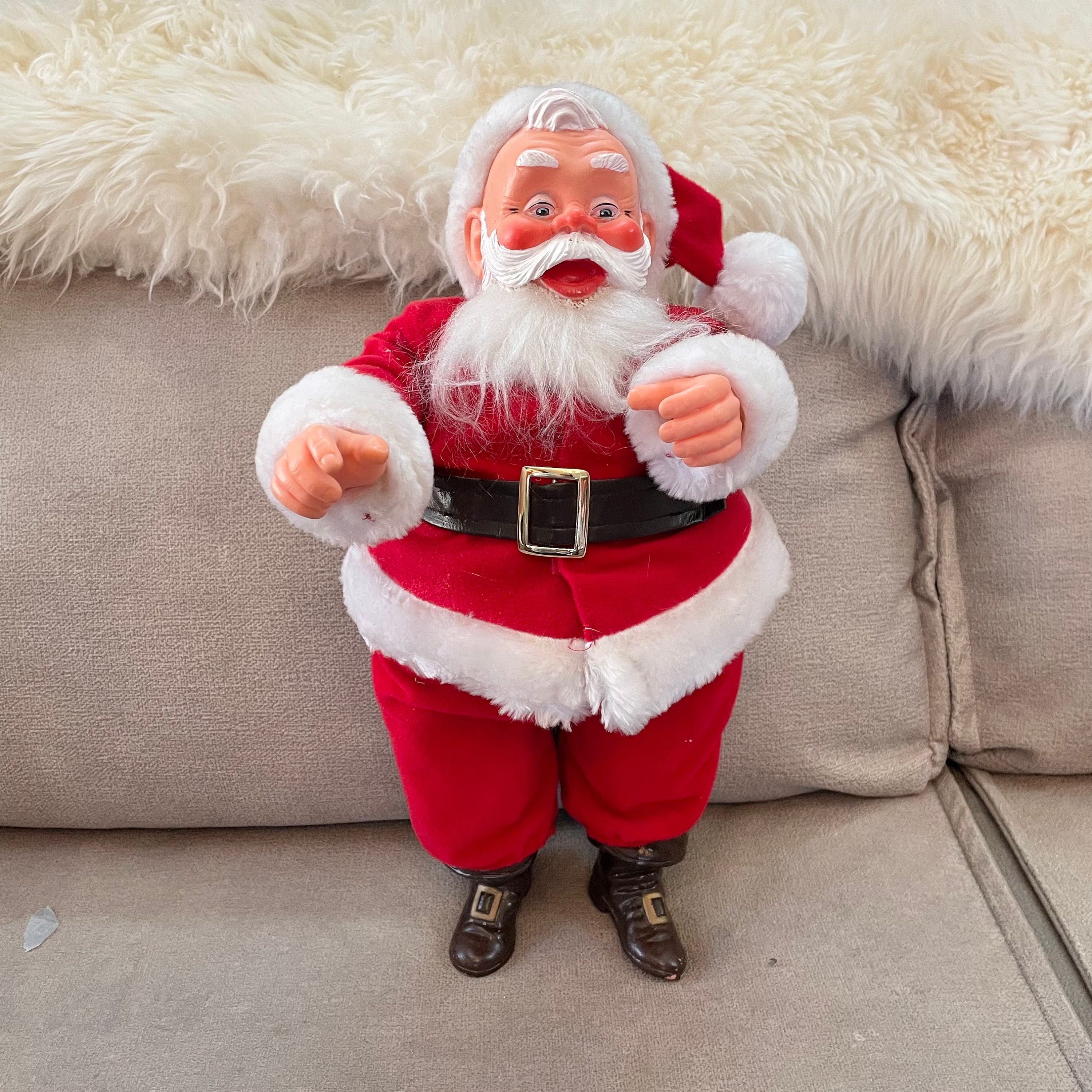 outdoor stuffed santa claus