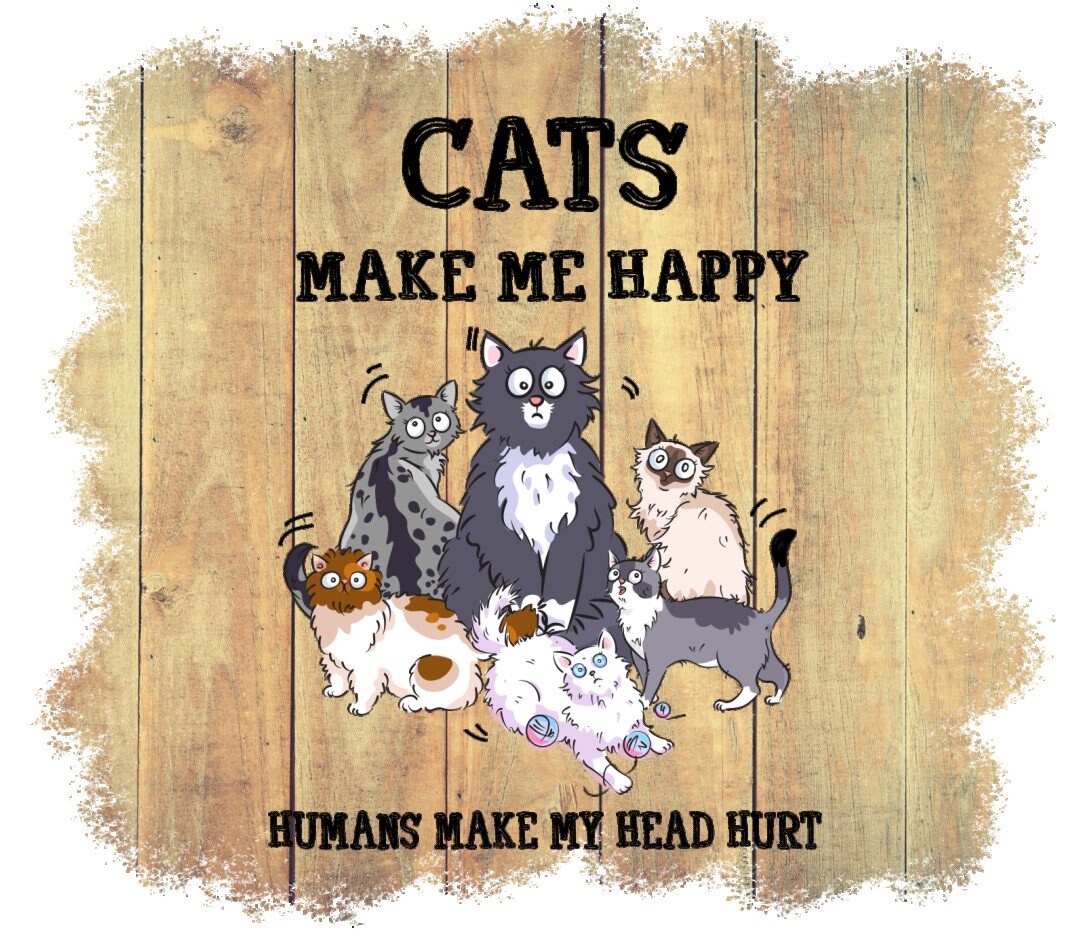 "Cats Make Me Happy, You Not So Much" Funny Slogan Tote Bag - Pet Lover Gift, 100% Cotton - View #5