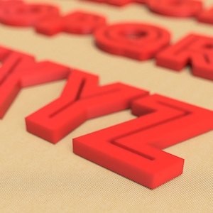 Alphabet A-Z, 0-9 (STL-files for 3D printing)