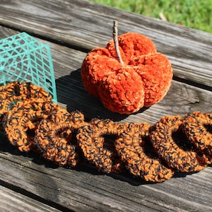 Crochet Scrunchies Halloween Goth Stripes Spooky