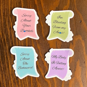 Chronic Illness Sticker Funny Invisible Disability Sticker SET OF 4