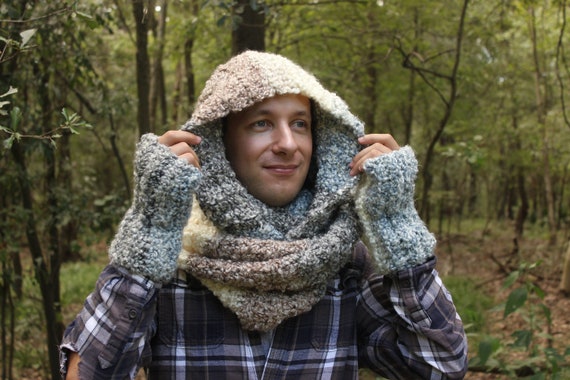 Gold hooded cowl and hat